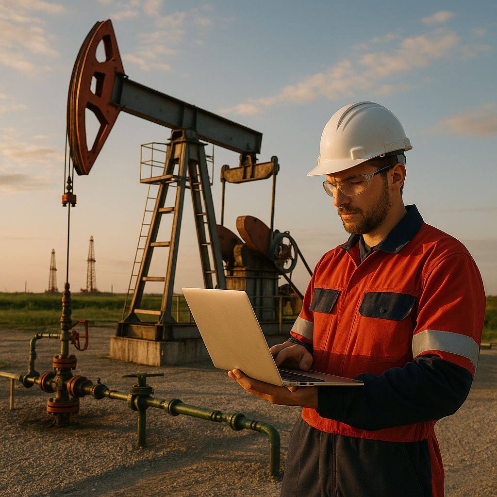 Engineer at a pumpjack